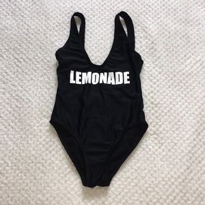 Black one piece bathing suit